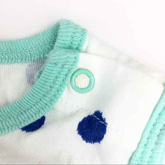 EUC Circo White w/Blue Polka Dots Onesie - Sz 6-9m - Picture 4 of 6